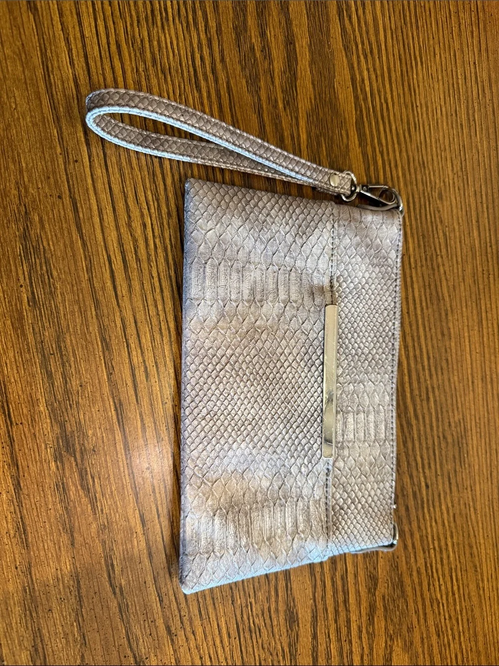 Charming Charlie Silver Textured Wristlet Clutch